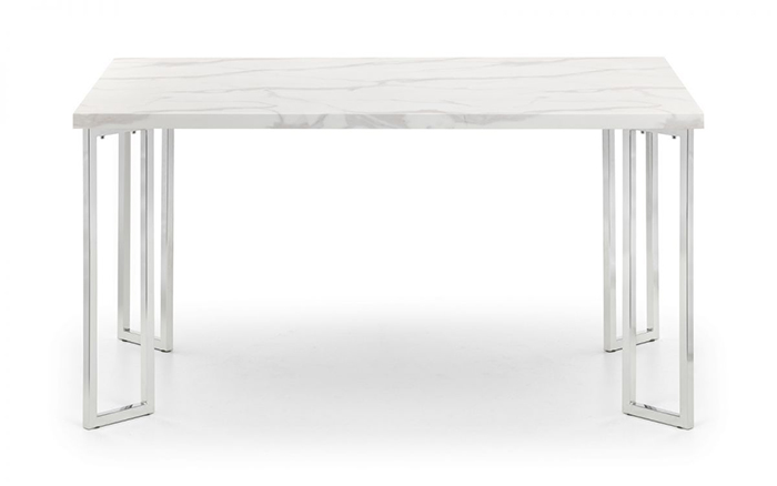 Positano Marble & Chrome Dining Table - Click Image to Close